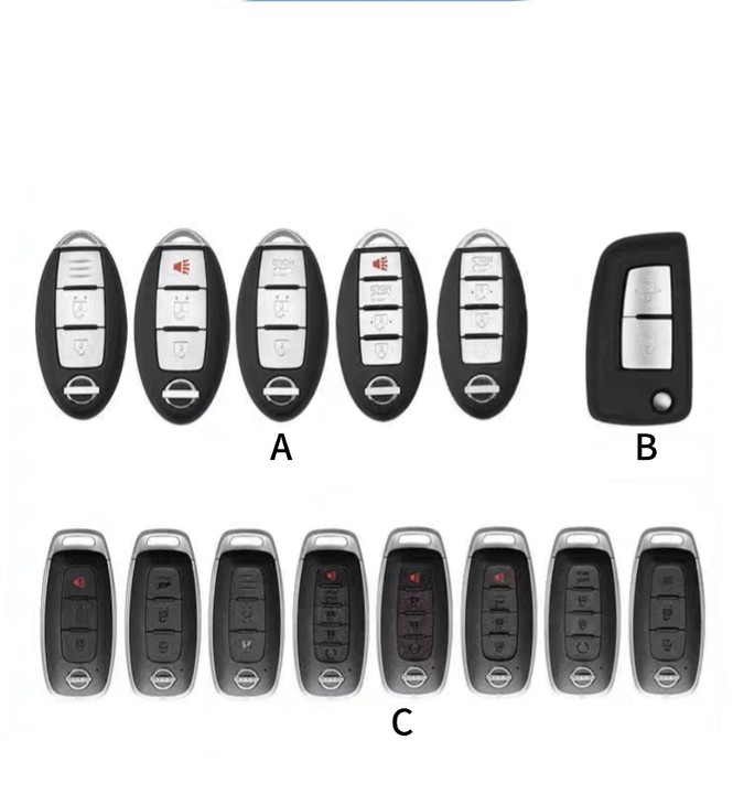 Buttons Genuine Leather Car Key