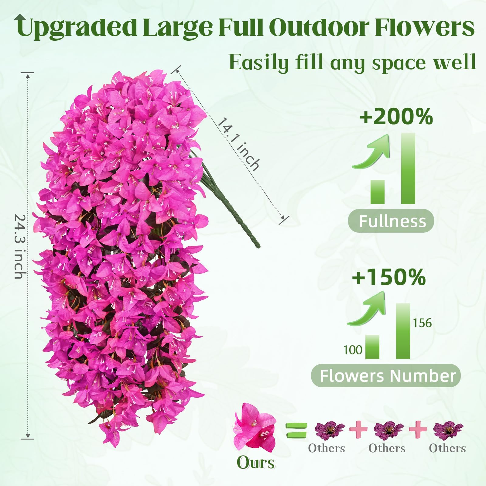 🔥ON SALE - 45% OFF🔥Realistic Faux Silk Bougainvillea Flowers, - UV resistant, Waterproof, Windproof