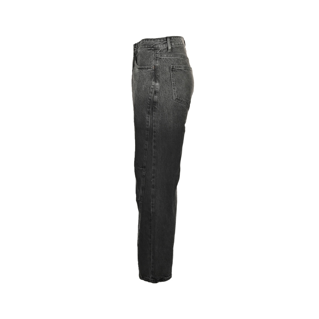 Prada 24Fw Deconstructed Wide-Leg Jeans with Back Pockets and Triangle Logo