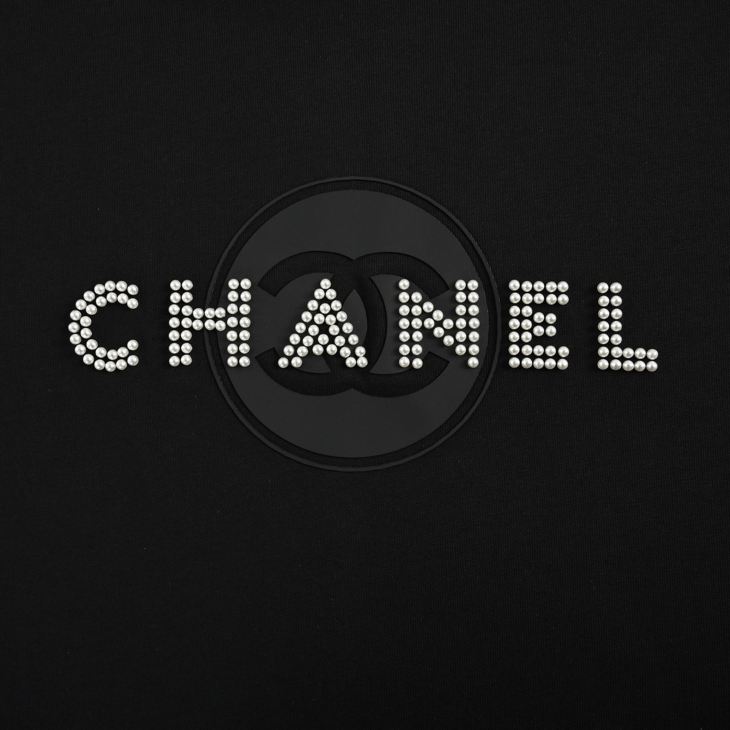 Chanel 25ss pearl circle letter logo short sleeve