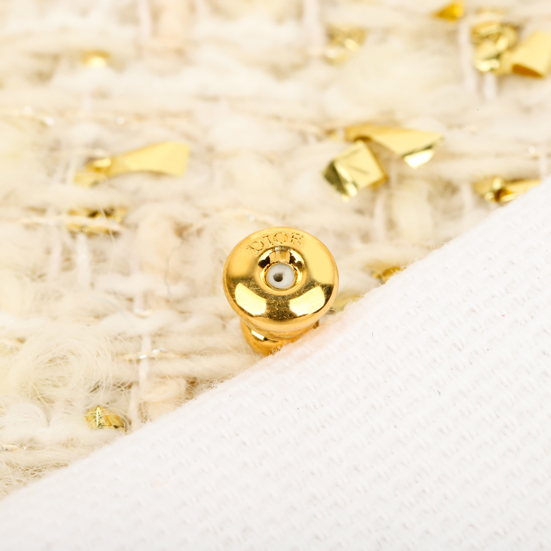 Dior Limited Edition Hollow Heart Pearl Earrings
