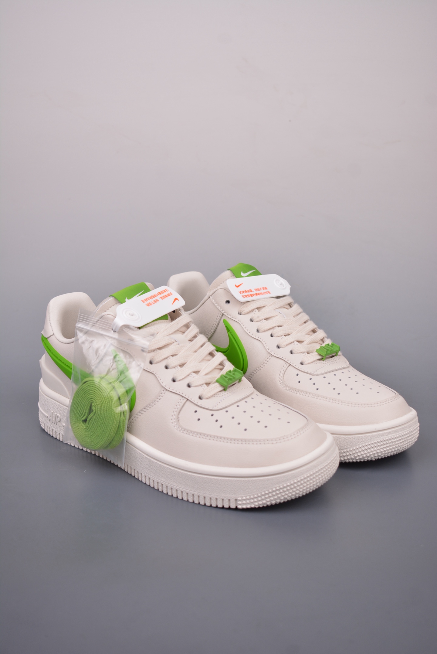 AMBUSH x Nike Air Force 1 Low SP joint beige fluorescent green big hook DV3464-003