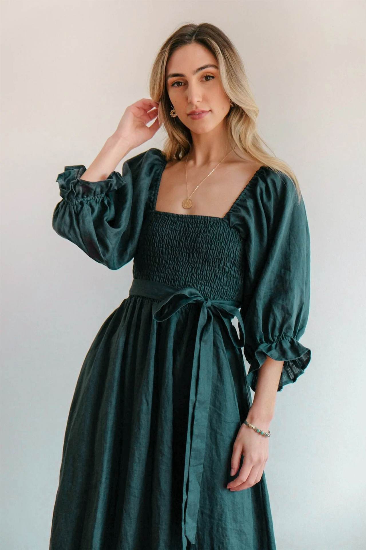 💥Hot Sale-[SAVE 50% OFF]--🏖️FRENCH RUFFLED LANTERN SLEEVES MULTI-WEAR DRESS--BUY 2 GET 10% OFF & FREE SHIPPING