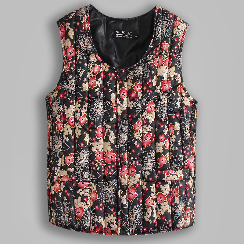Short Down Cotton Vest for Women, Warm and Thickened with Lamb Velvet