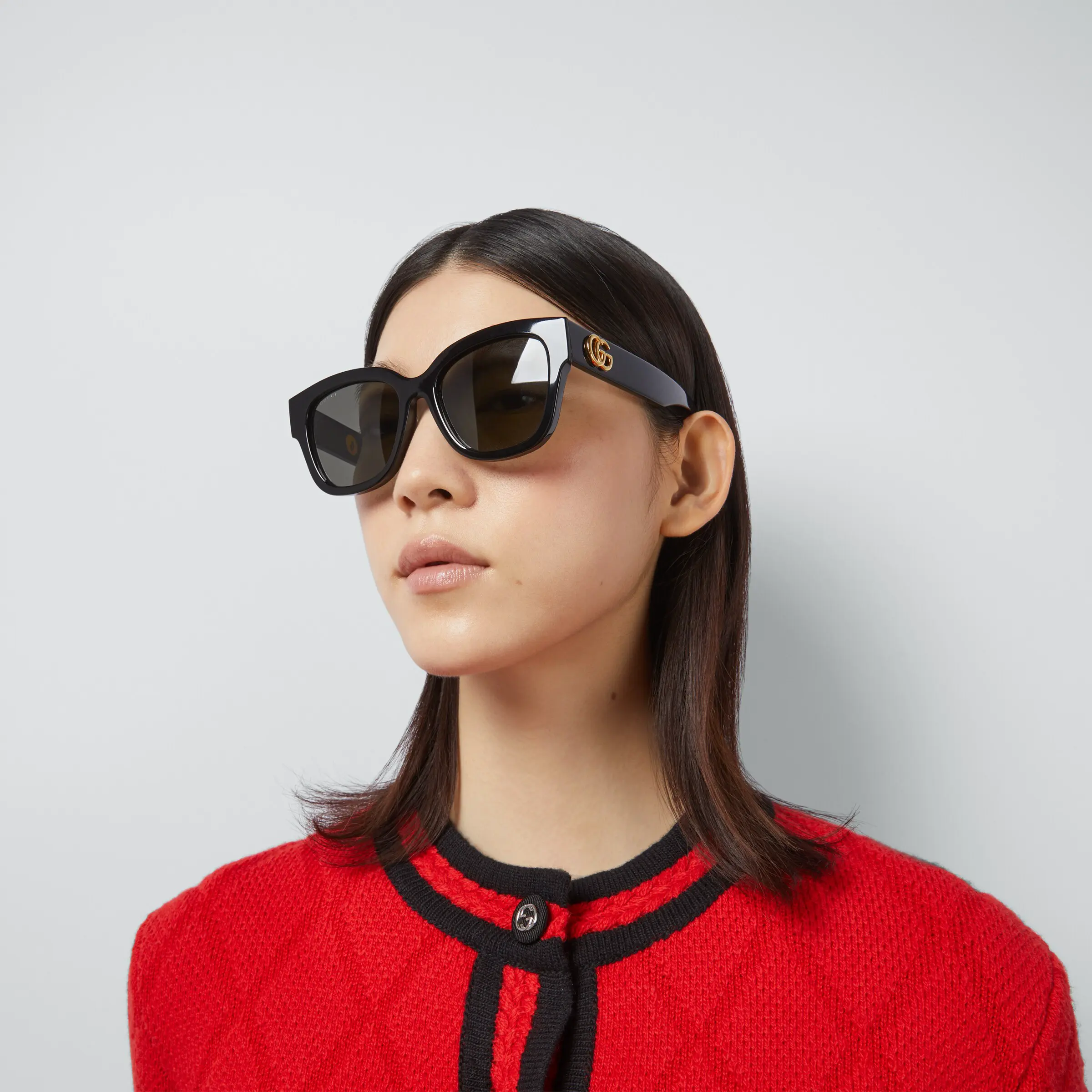 Gucci low bridge round frame sunglasses