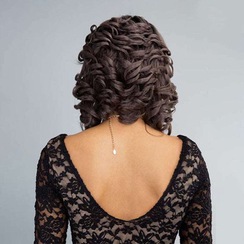 Luna Wigs Black Wave Shoulder Length Short Wig