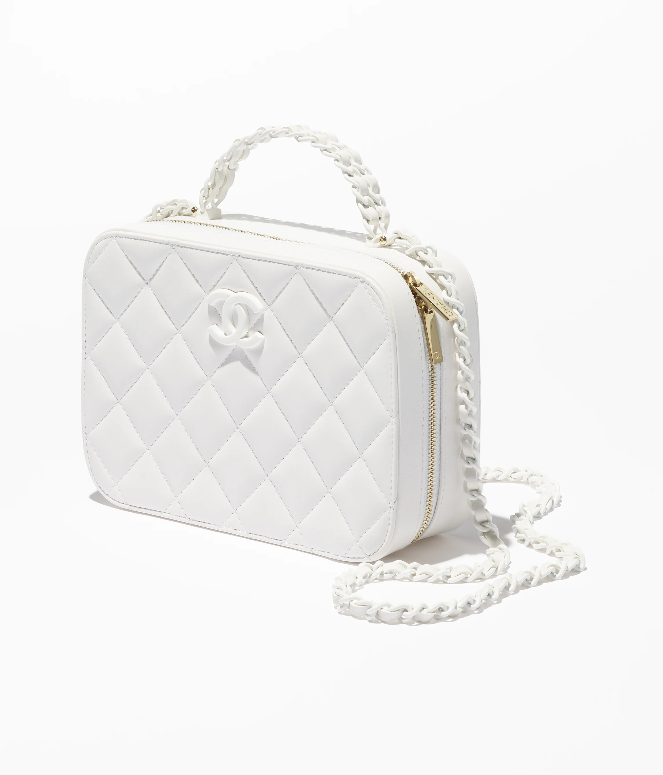 CHANEL Vanity Case Lambskin & Lacquered Metal White AS5331-B18687-10601