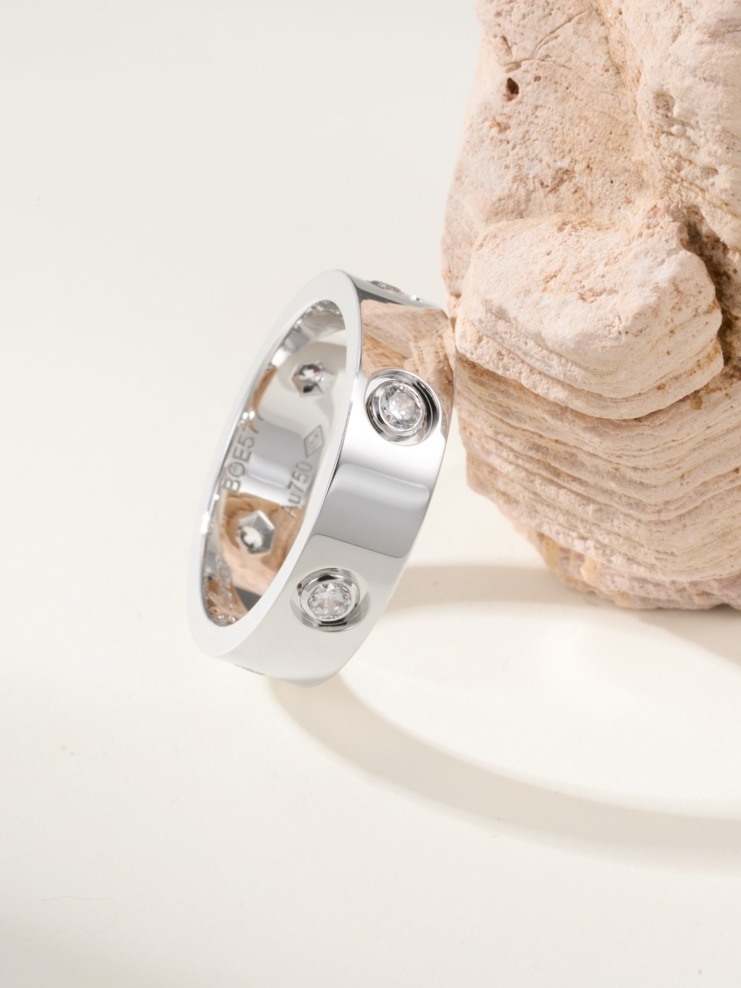 Cartier love wide six diamond ring
