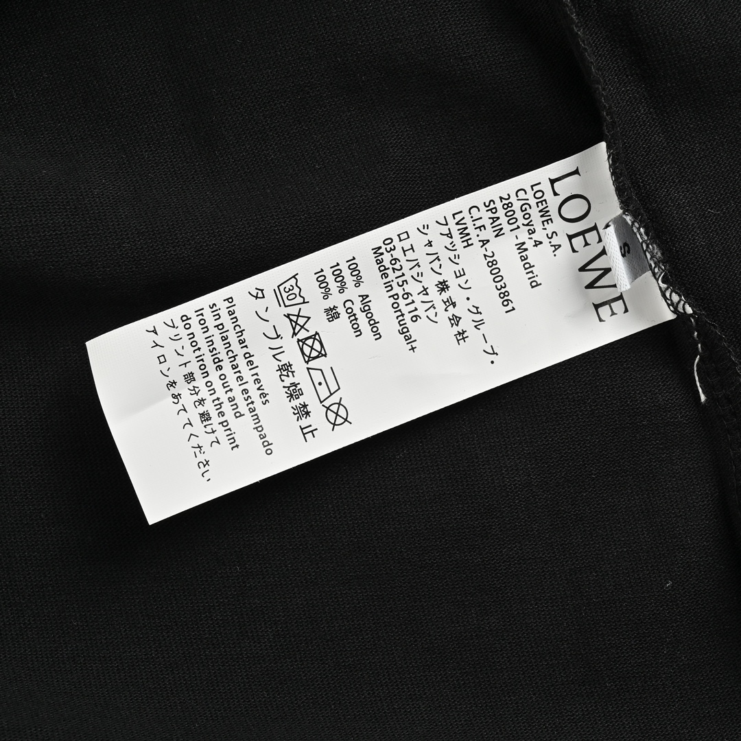 Loewe 24ss panda embroidered letter short sleeve