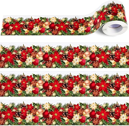 🌲🌲Christmas Holiday Decorative Border Tape - 🎁🎁(1 roll 21 m/68 ft)