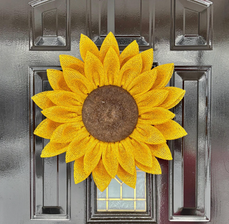 🔥[SAVE 50% OFF] 🌻45cm/18 Inch Handmade  Sunflower Wreath for Front Door 🌻BUY 2 FREE SHIPPING