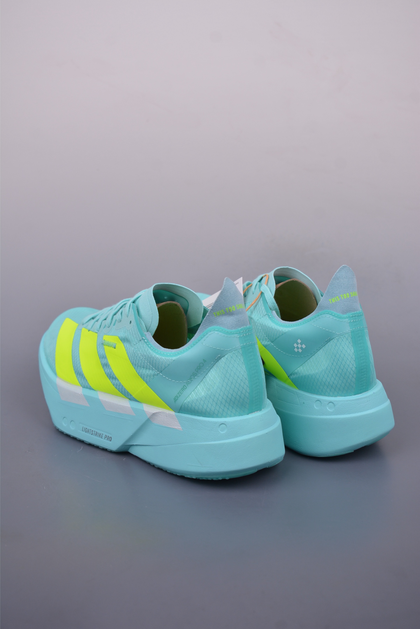 Adidas Adizero Adios Pro Evo 4 Running Shoes Network Light Blue Fluorescent Green JR1251