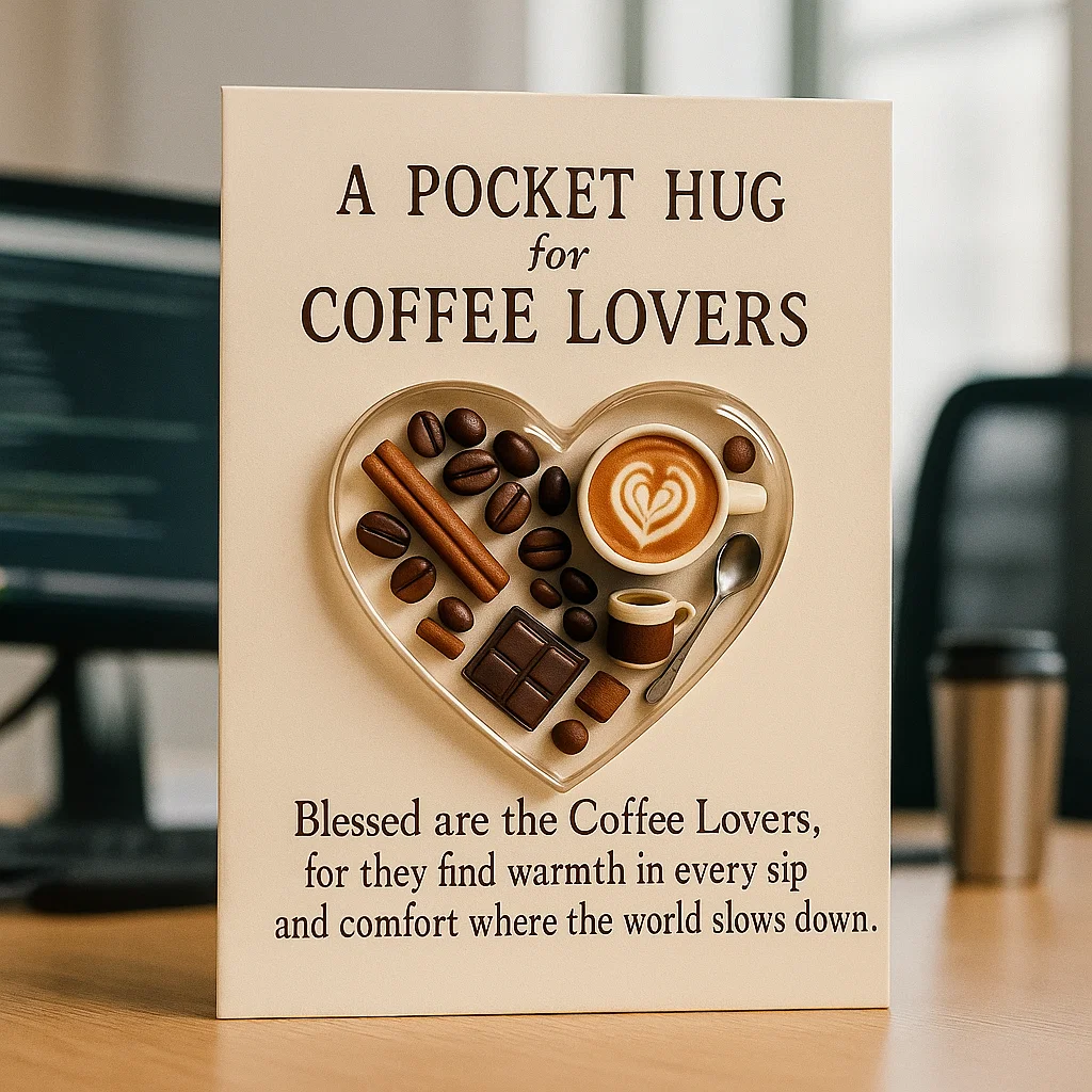 Coffee-themed Pocket Hug Greeting Card