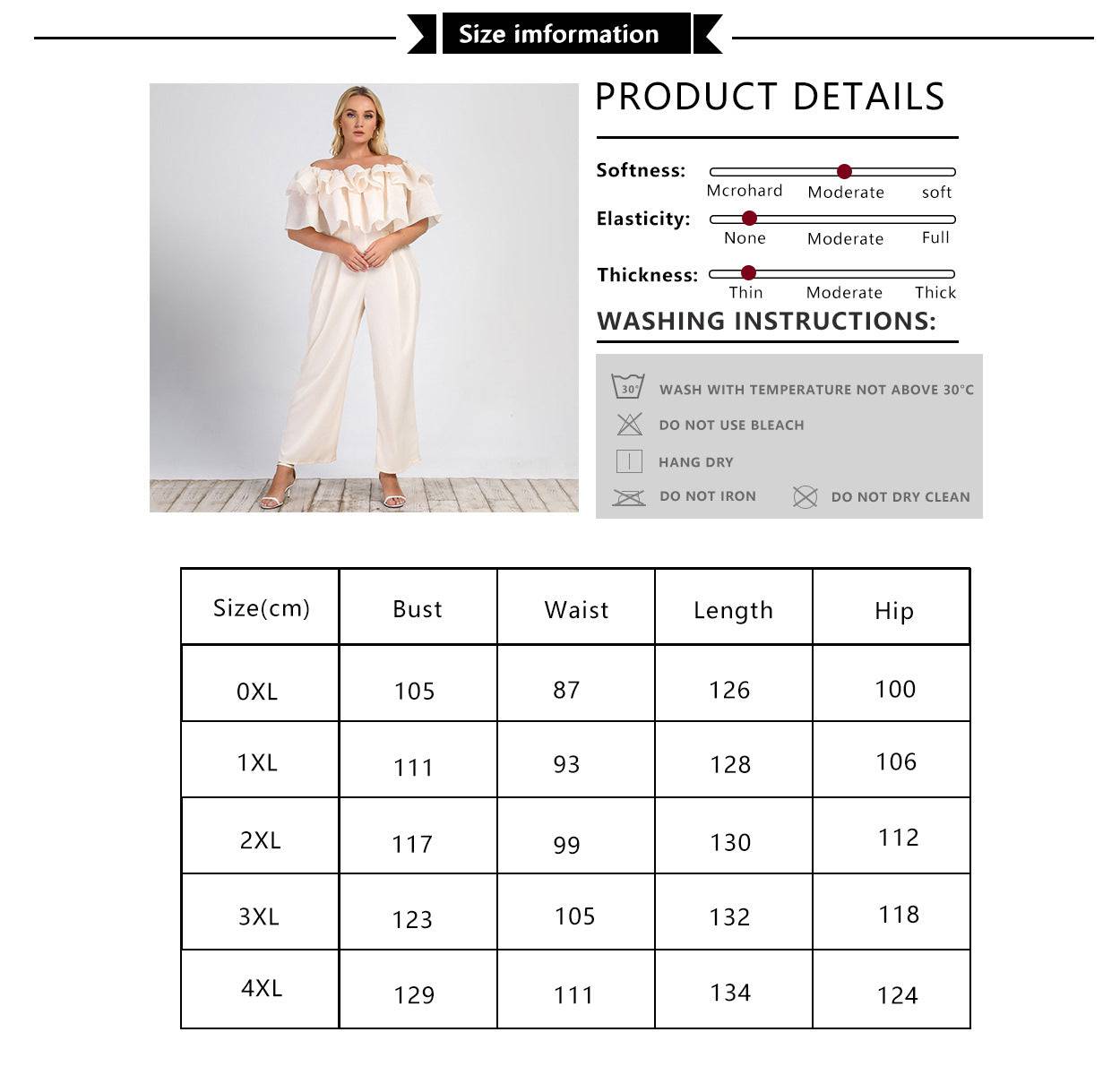 Plus Size Women Clothing Summer New Lotus Edge off-Shoulder Solid Straight-Leg Office Casual Pants Jumpsuit