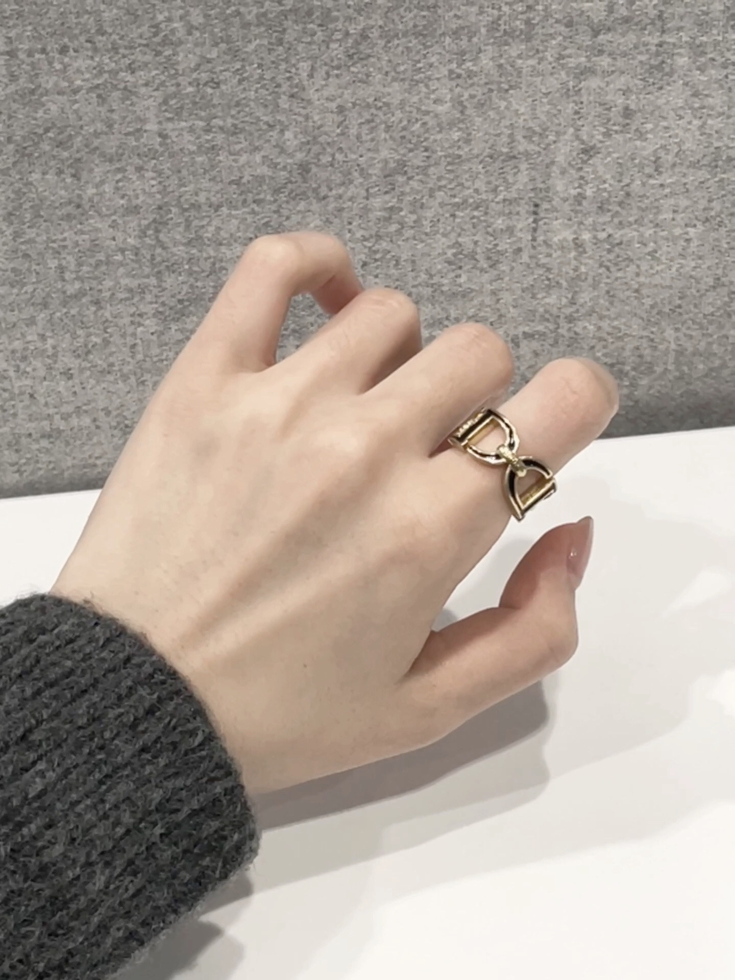 Dior black letter ring