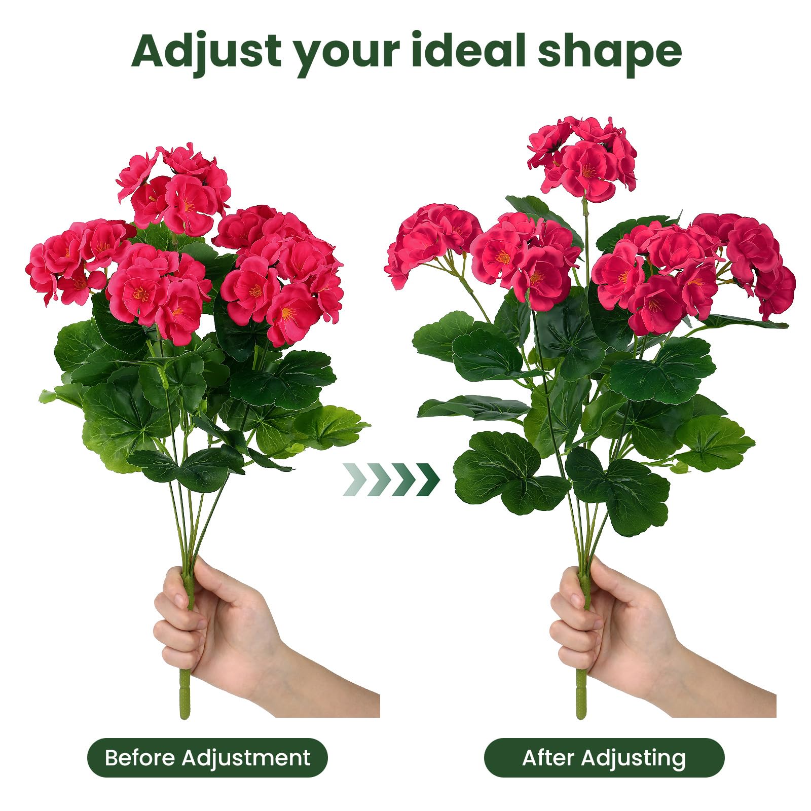 🏆Flash Sale⚡Artificial Flowers for Outdoors Decoration Silk Geranium, UV Resistant