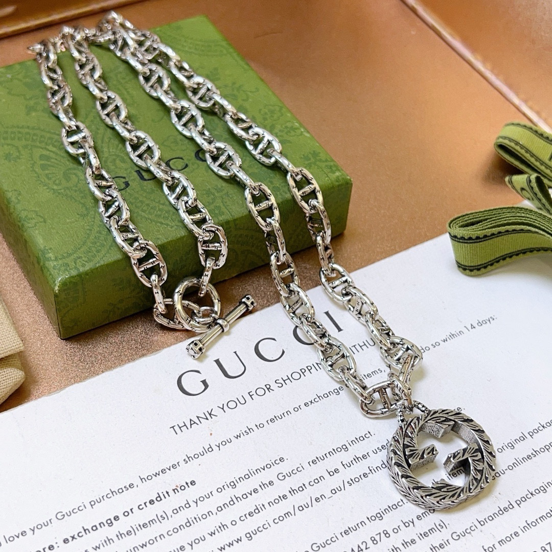 Gucci Anger Forest series new double G vintage necklace