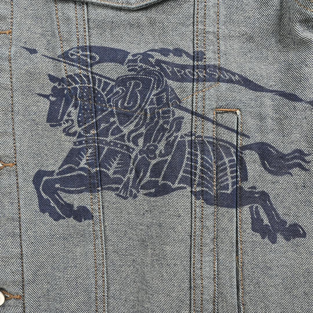Burberry 24Fw horse print washed denim jacket
