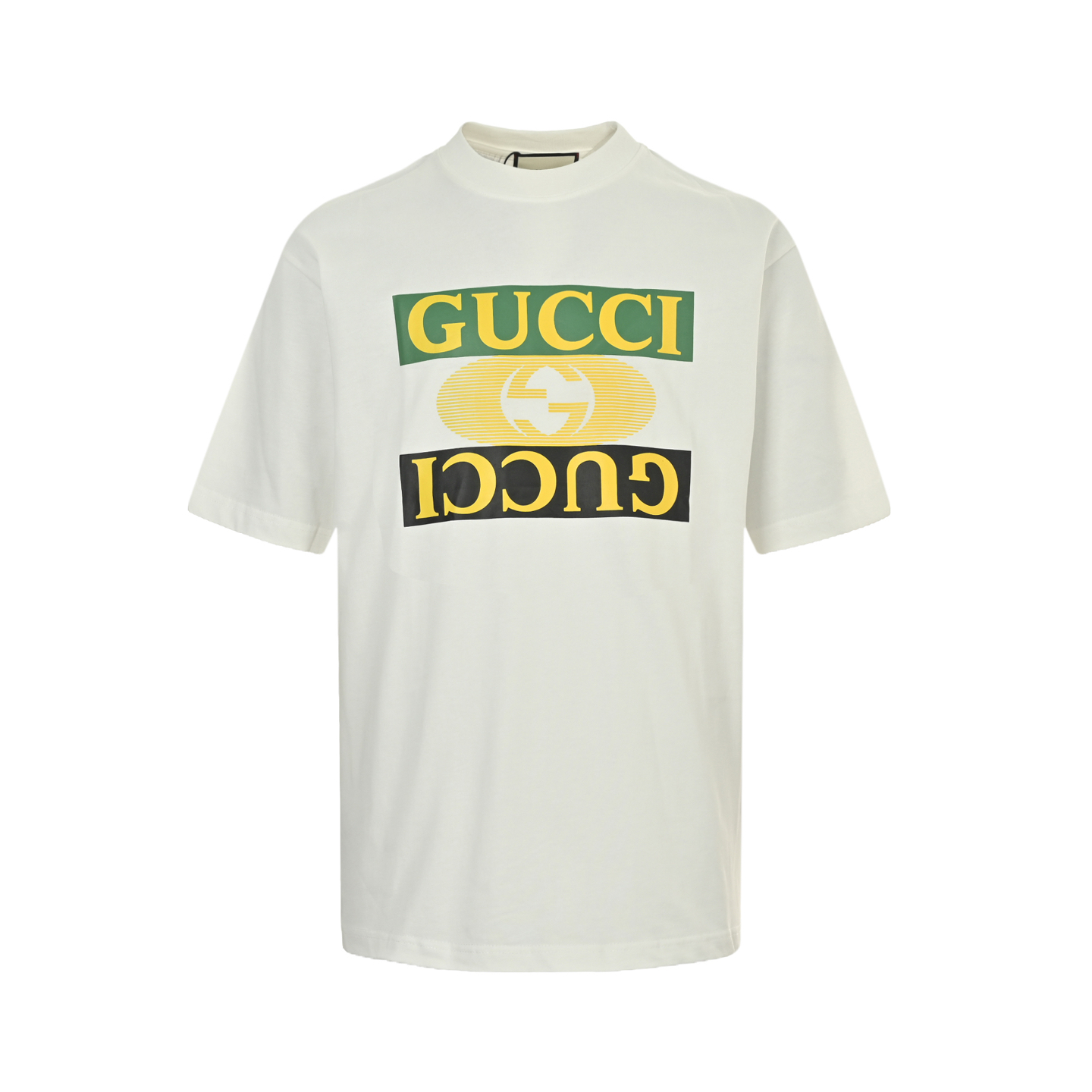 Gucci 25ss simple inverted letter logo print short sleeve