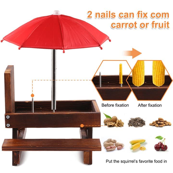 👍2024 New Arrival- 50% OFF💥Wooden Picnic Table Squirrel Feeder