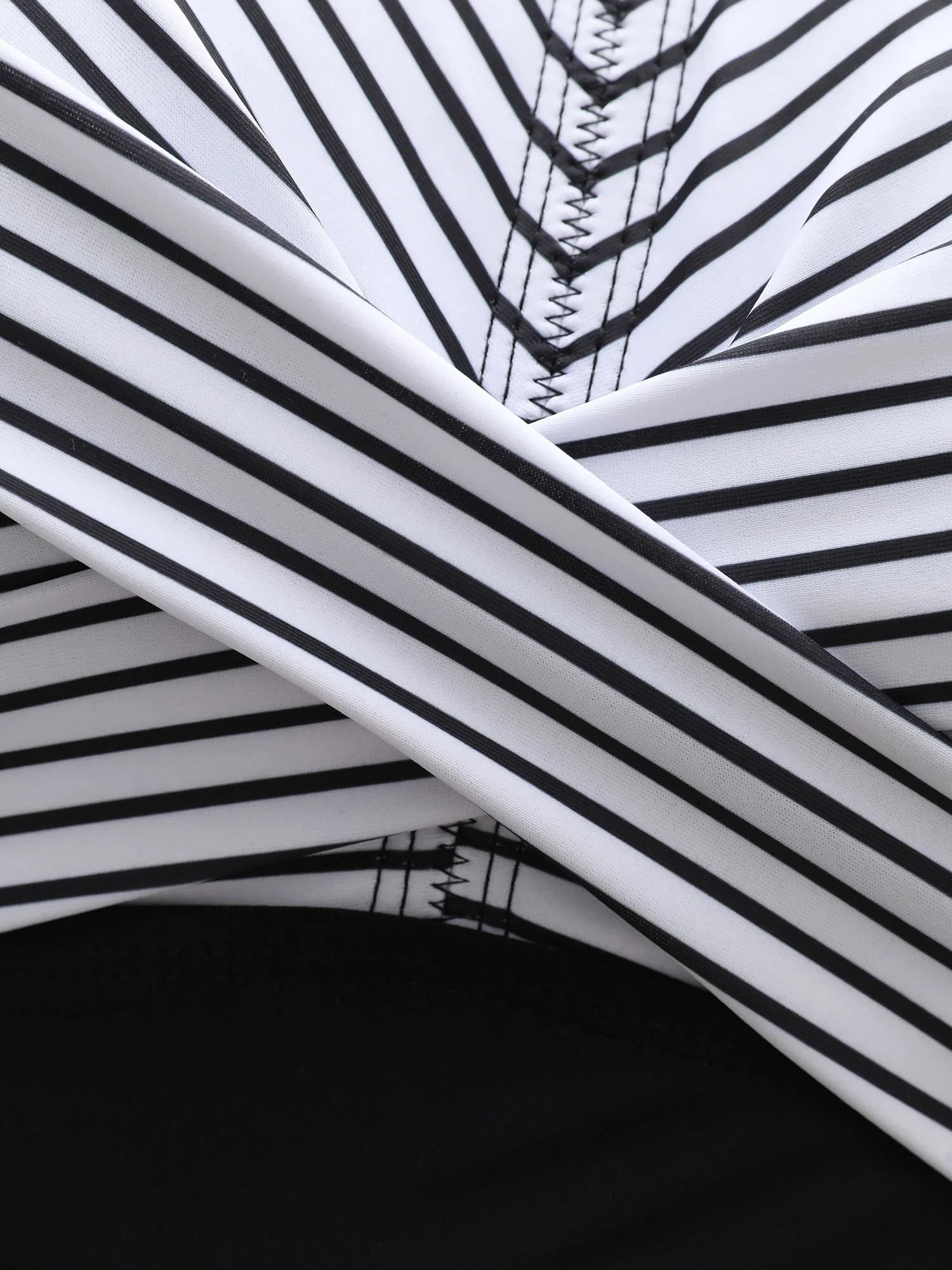 Stripe Color Block Ruched One-Piece Swimsuit