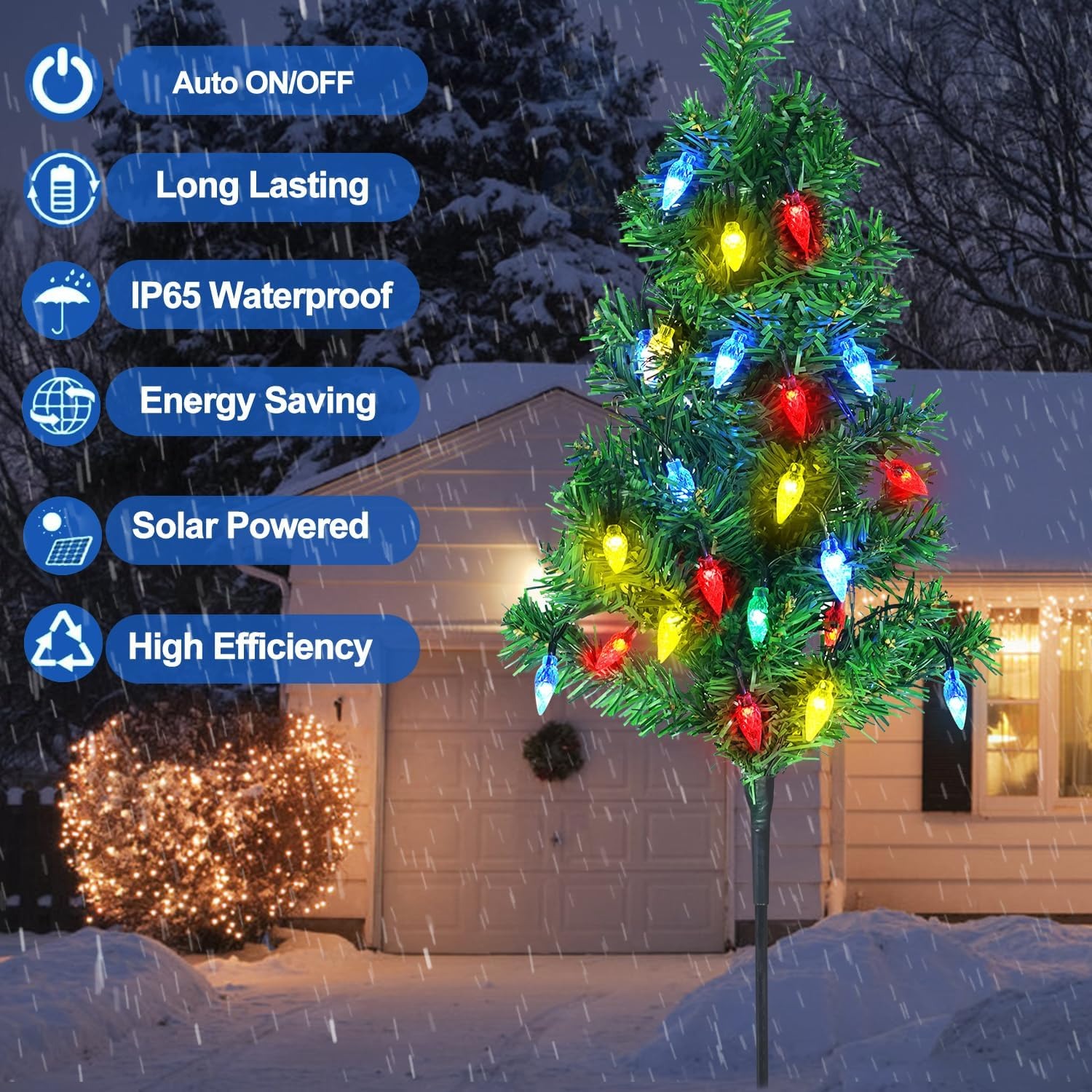 ✨Last Day 50% OFF✨Solar Christmas Tree Strawberry String Lights