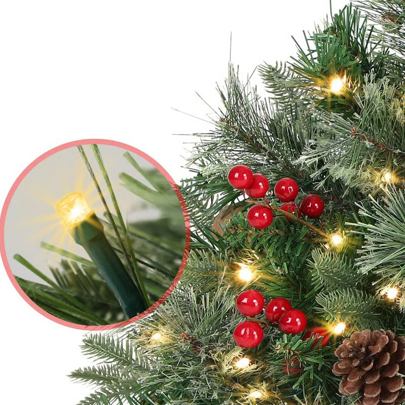 💥2025 ON SALE💥Pre-lit Artificial Xmas Tree with Cones & Red Berries 🍒🌲