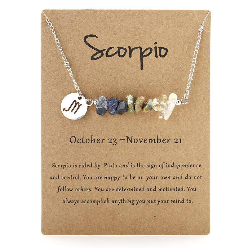 Last Day 50%OFF- Handmade Natural Stone Zodiac Sign Necklace