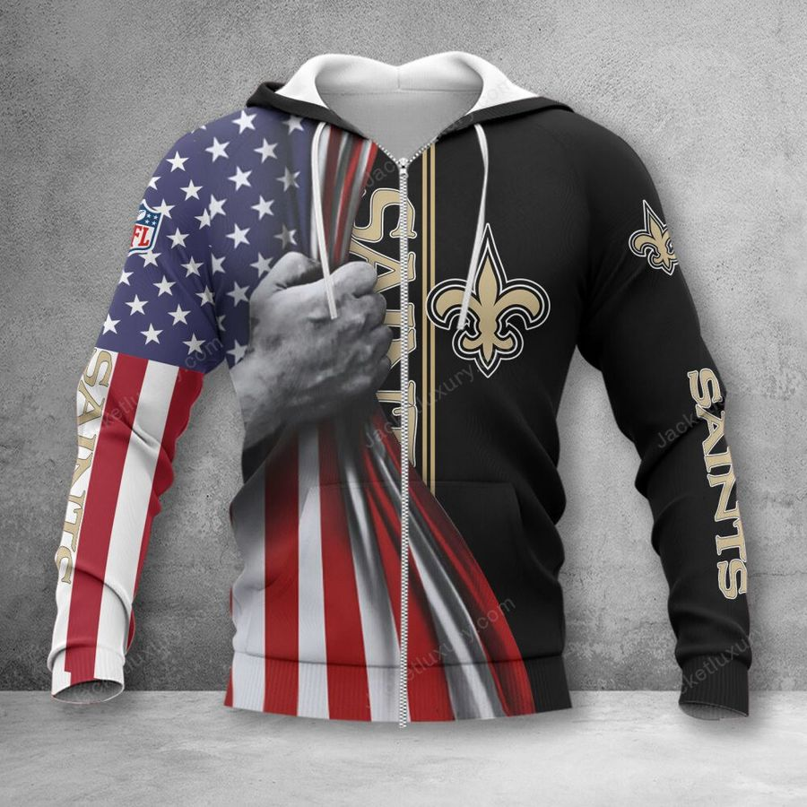 NEW ORLEANS SAINTS 3D HOODIE SKULL0804