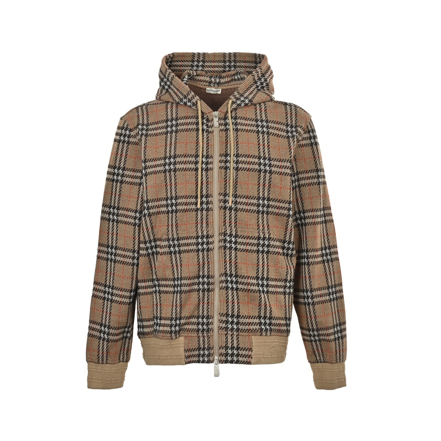 Burberry 25Fw Large Check Blend Knit Check Hooded Jacket