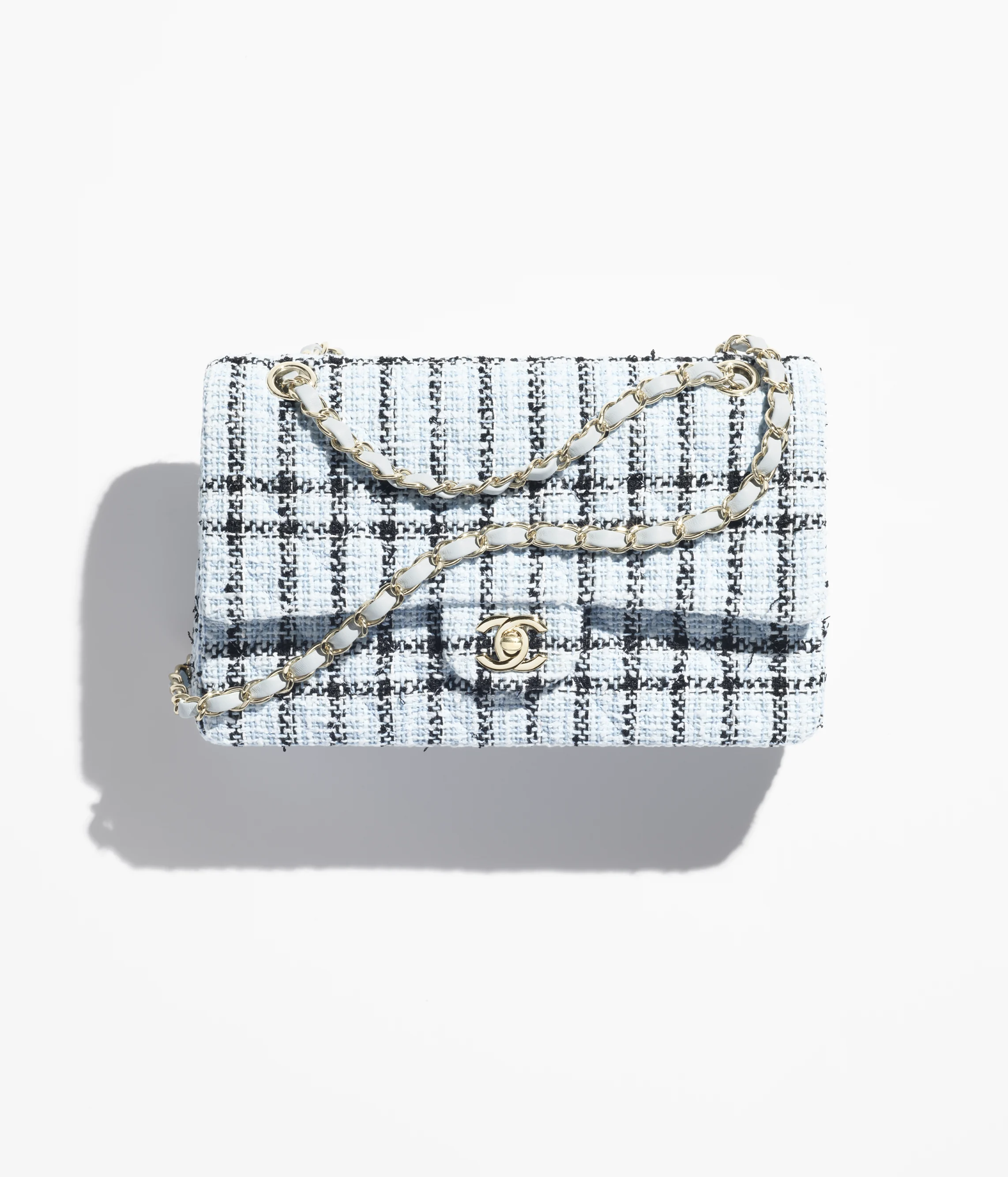 Chanel Classic 11.12 Handbag Light Blue Tweed A01112-B20599-NAGGC