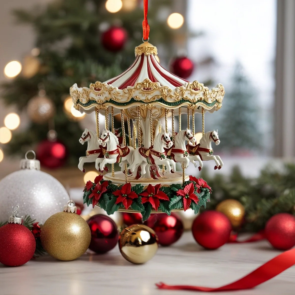Enchanted Christmas Carousel Christmas Ornament