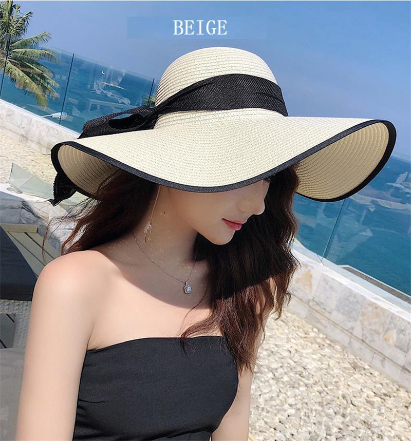 Summer Large wide Brim Straw Hat Adult Big Brim Straw Hat Sun hat sand
