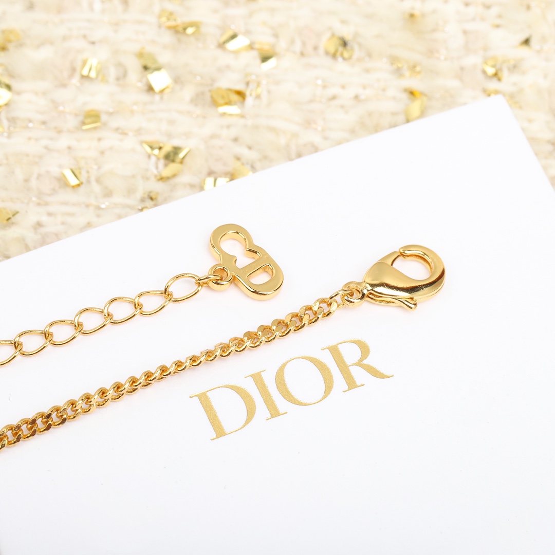 Dior CD diamond drop necklace