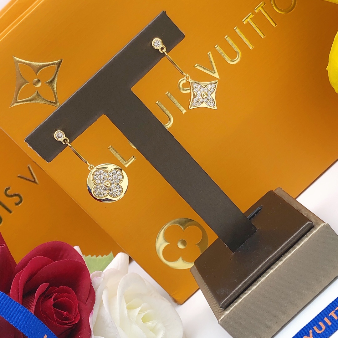 Louis Vuitton Diamond Pendant Earrings