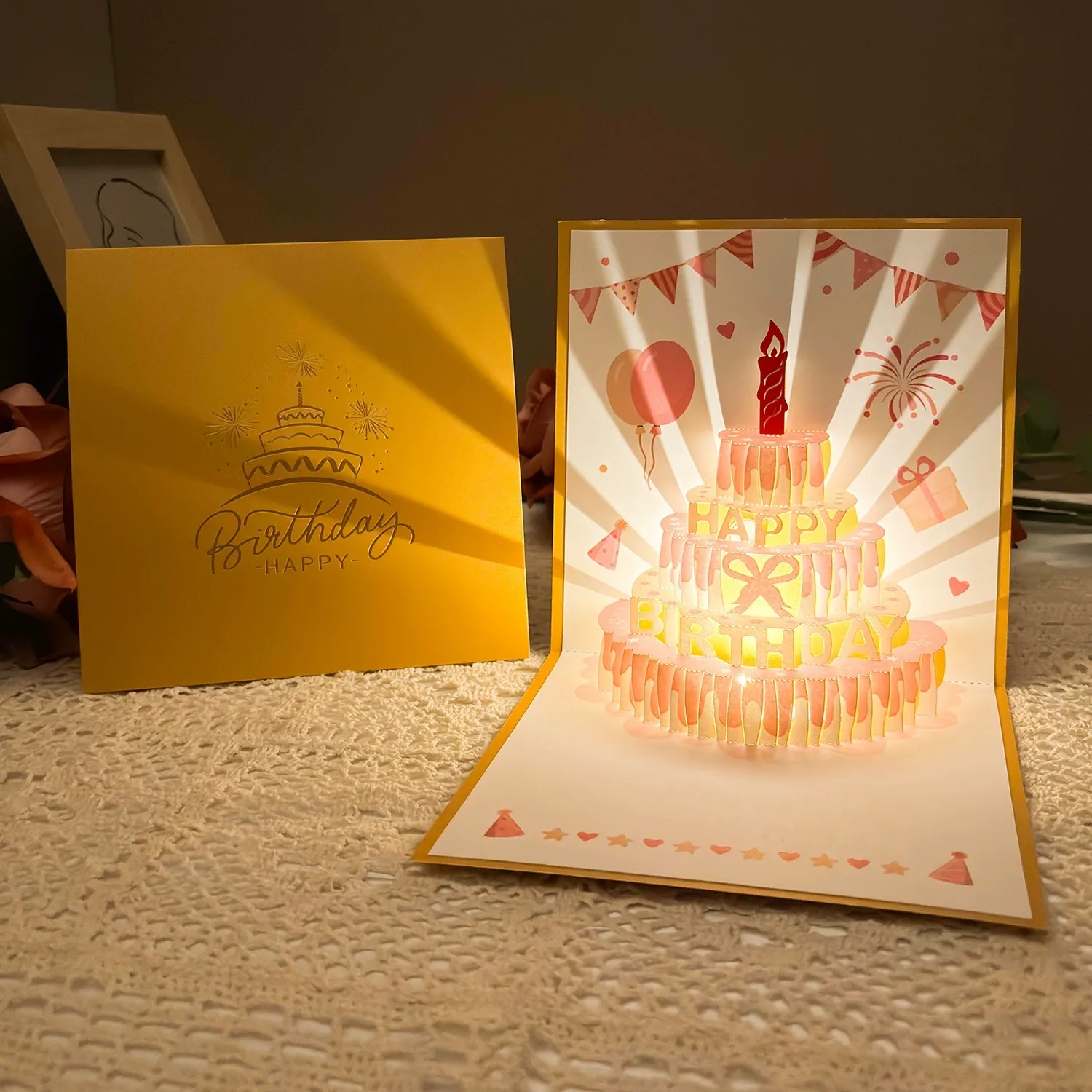 ✨Flash Sale✨Pop Up Cake Light and Music Happy Birthday Card Gift with Envelope