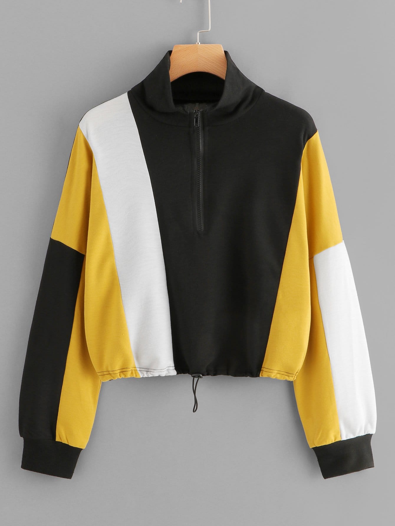 Color-Block Zip Up Sweatshirt