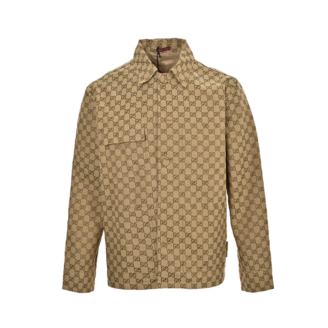 Gucci 24Fw Double G jacquard canvas shirt jacket suit
