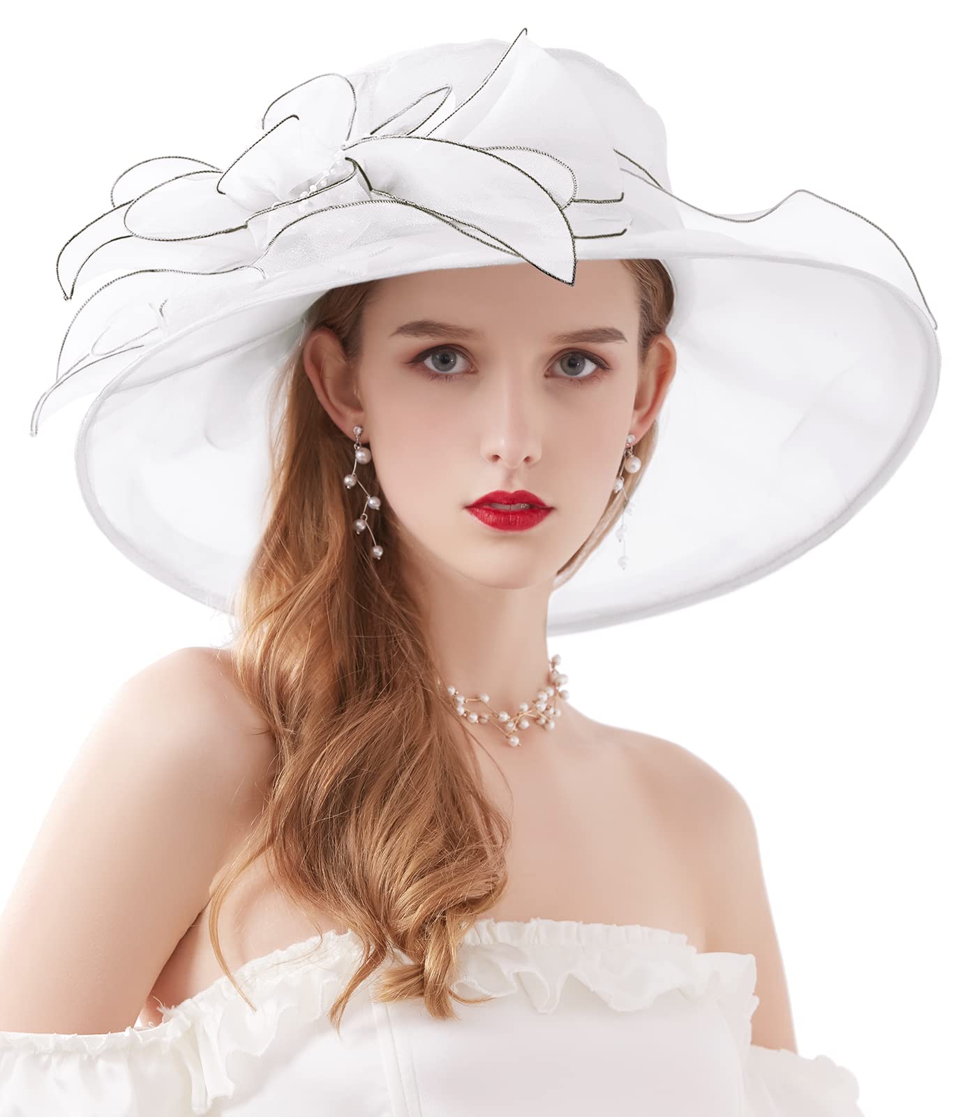 (🔥Last Day Promotion-SAVE 50% OFF)-Elegant Lady Wide Brim Flower Sun Hat - BUY 2 GET 10% OFF
