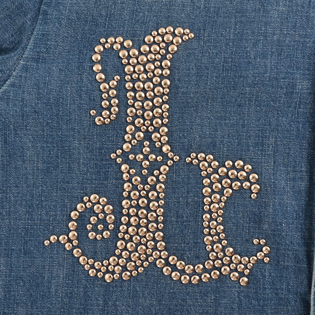 Louis Vuitton 24Fw rivet lettering denim shirt jacket