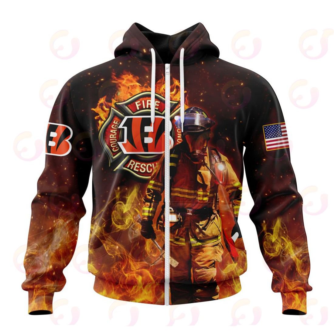 CINCINNATI BENGALS HONOR FIREFIGHTERS – FIRST RESPONDERS 3D HOODIE