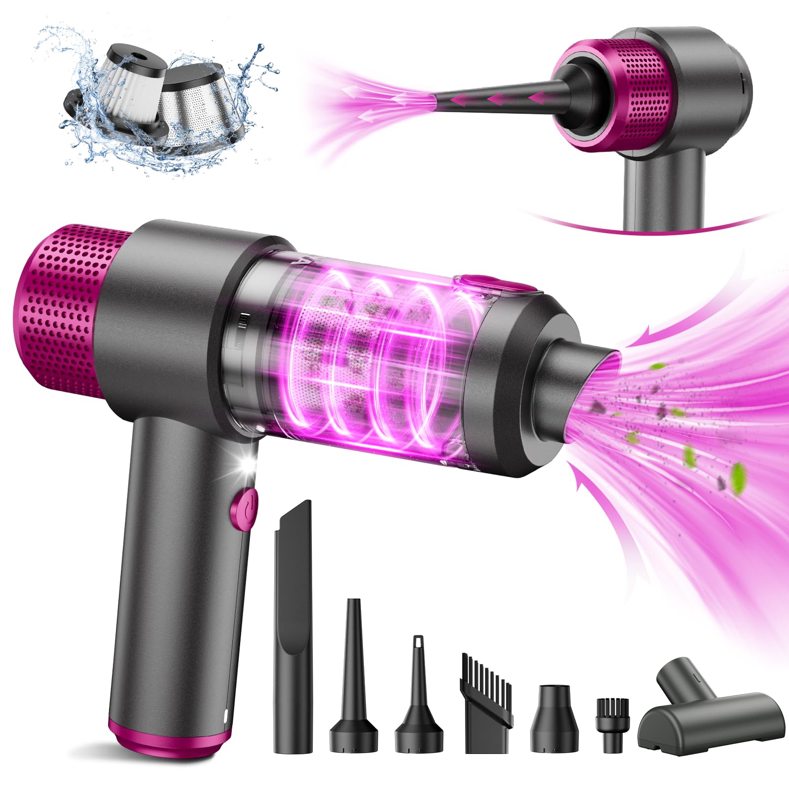 Handheld Car Vacuum Cleaner Cordless, 15000PA High Power Car Vacuum Cleaner & Air Duster