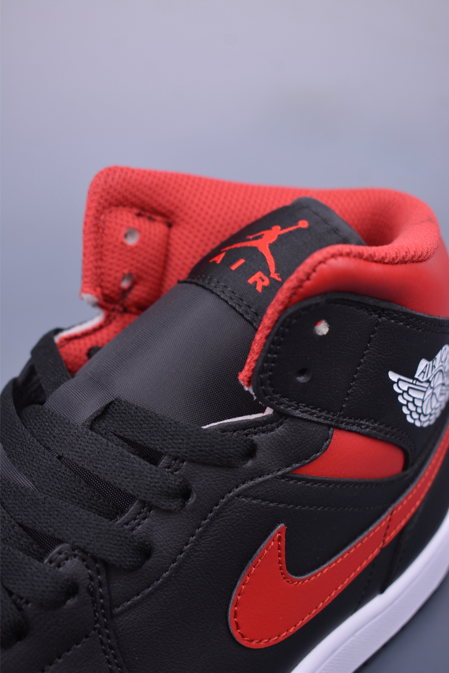 Nike Air Jordan 1 Mid AJ1 Basketball Shoes Black and Red DQ8426-067