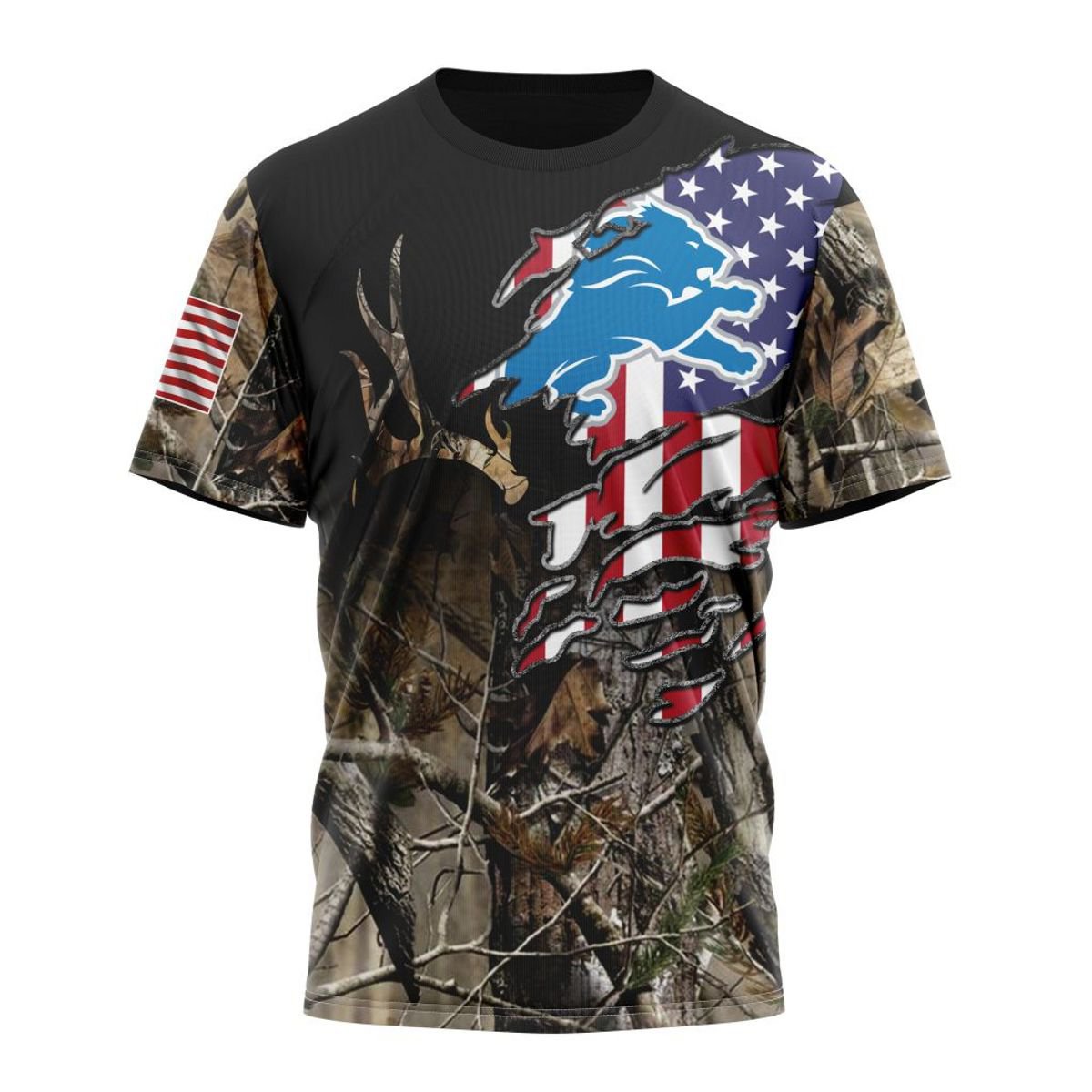 DETROIT LIONS 3D HOODIE CAMO REALTREE HUNTING