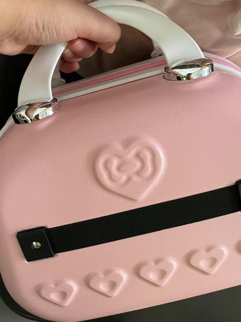 KT 14 Inch Cosmetic Case Box Beauty Makeup Bag Organizer Cartoon Hellokitty Travel Suitcase Luggage Storage Bag