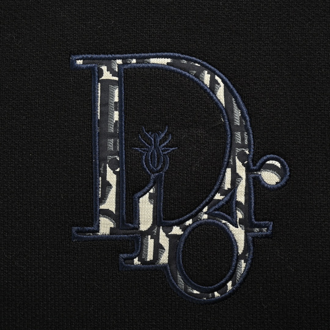 Dior 24Fw monogram embroidered knitted pullover sweater