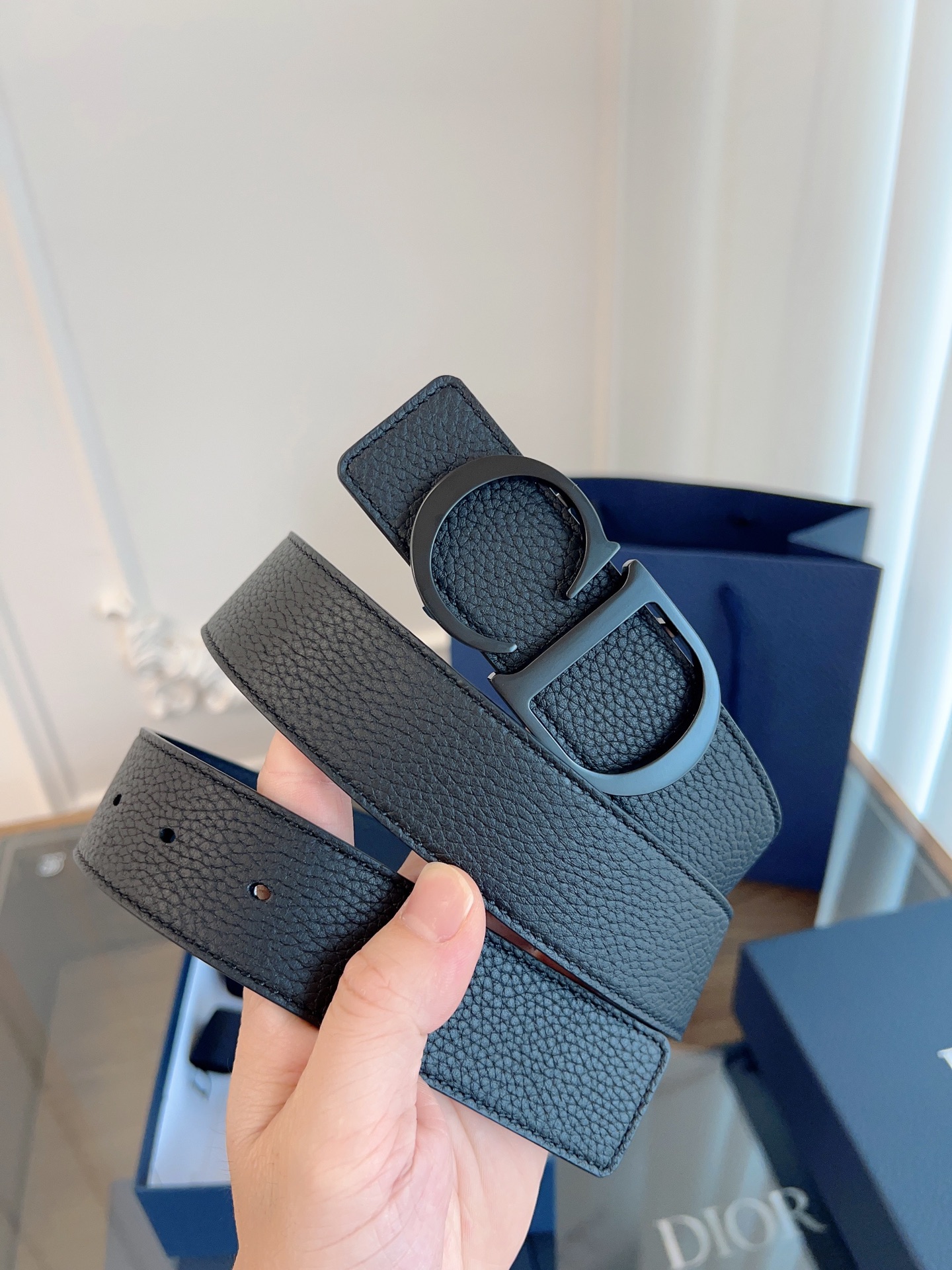 Dior double-sided leather belt 3.5CM wide