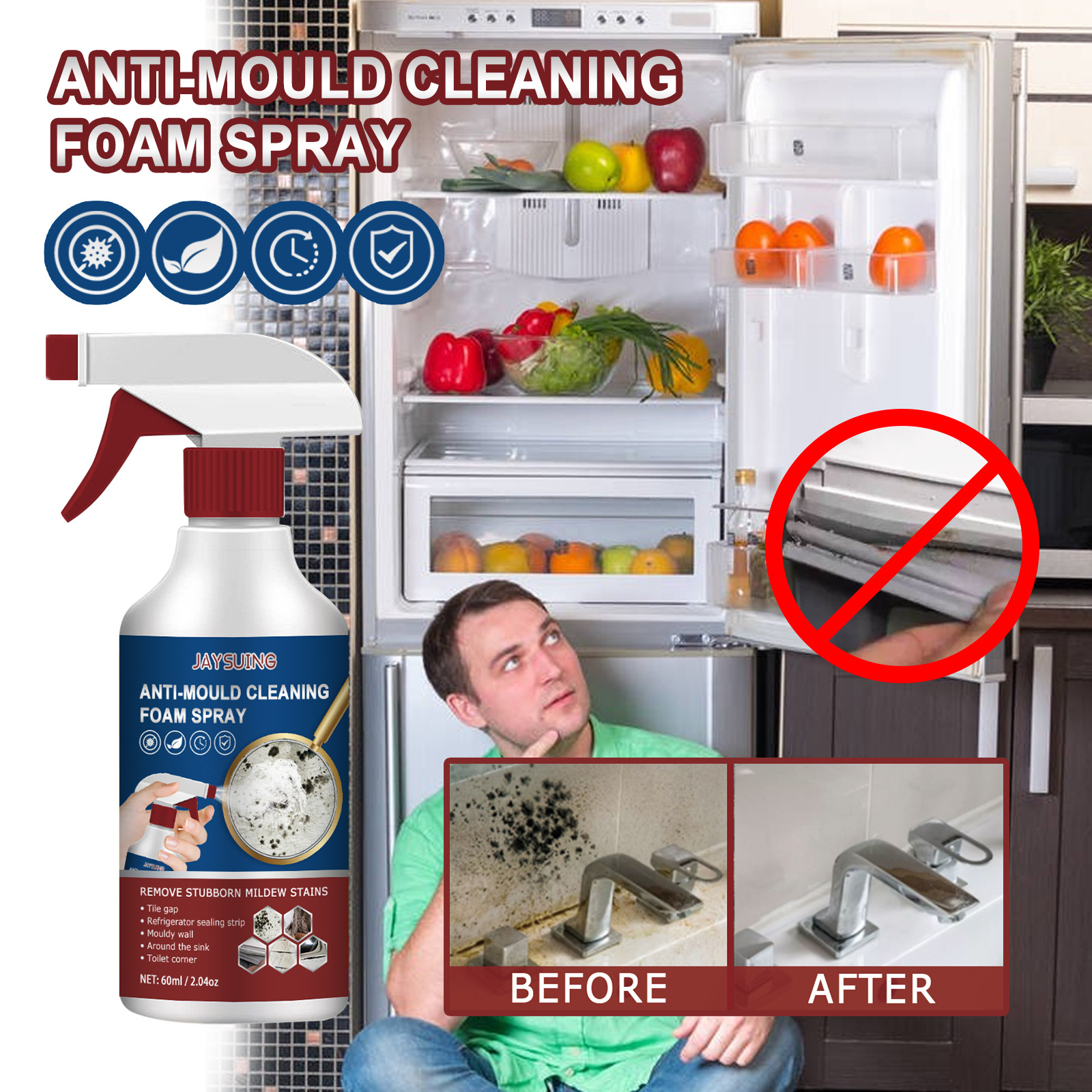 🔥Last Day 50% OFF🔥New Mildew Removal Spray