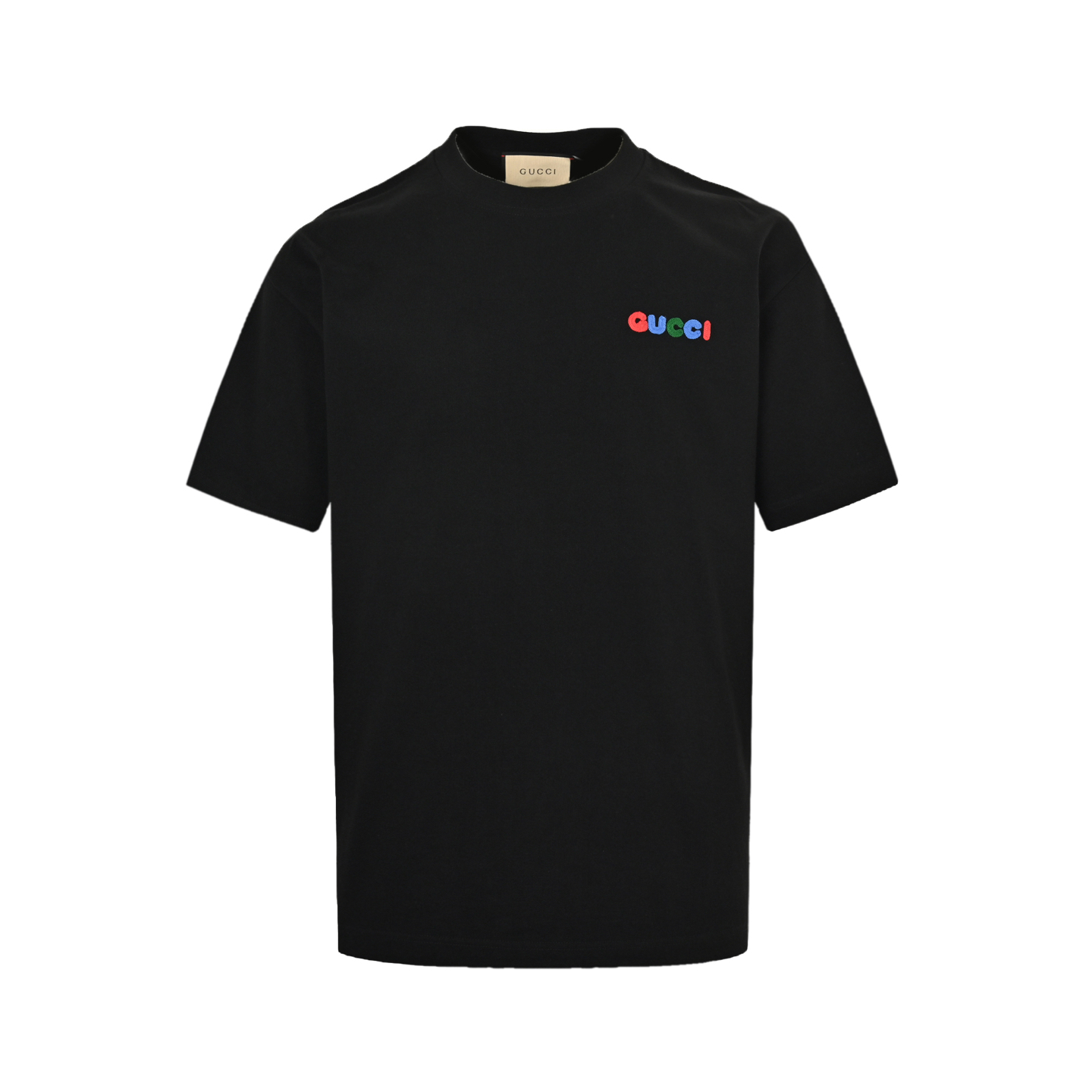 Gucci 25ss colorful letter embroidered short sleeve
