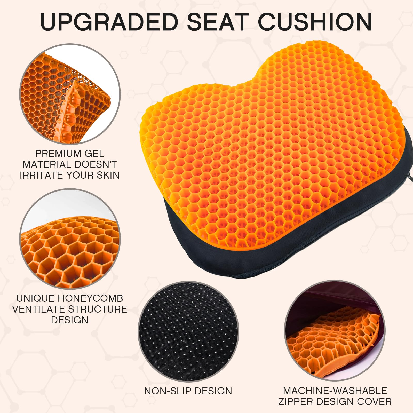 Orange Anti Slip Kayak Seat Cushion